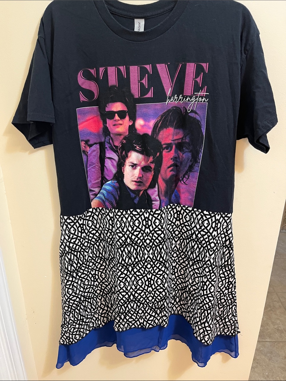 Steve Harrington Graphic Mix-Media Women’s Dress - Black & Pink